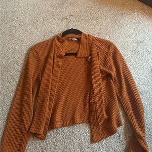 Brown button up cardigan